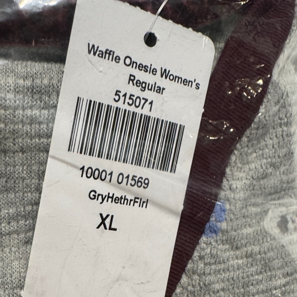 LL Bean Gray Floral Onesie NEW XL - Picture 3 of 5
